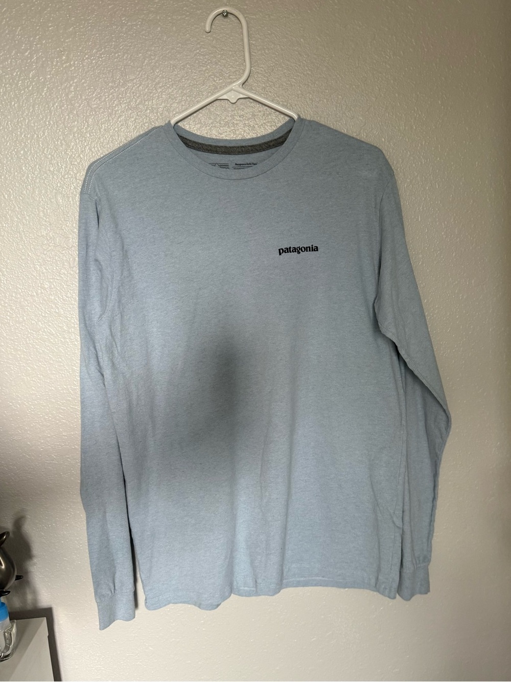 Patagonia Light Blue Long-Sleeve Crewneck Shirt